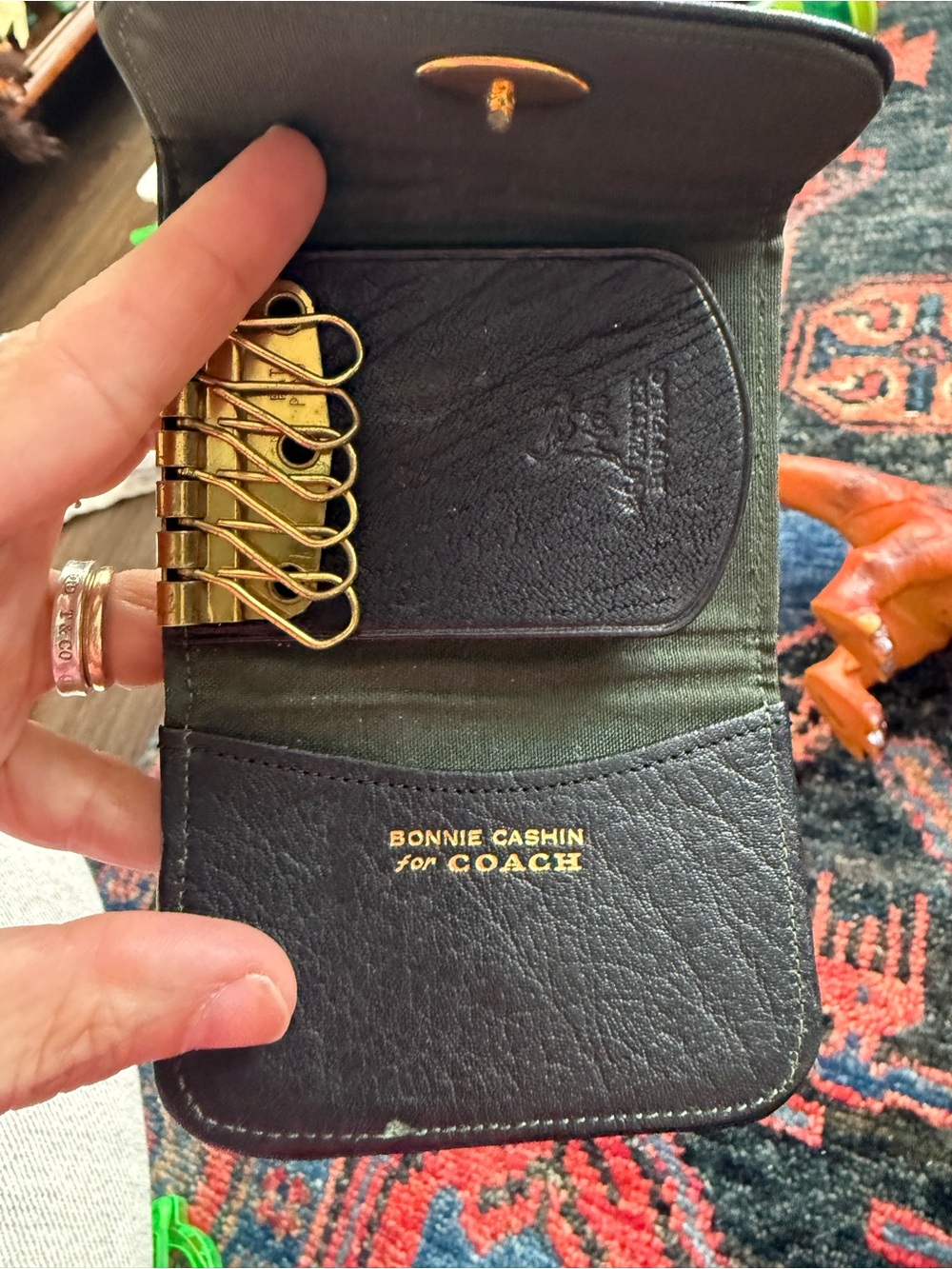 Vtg 70s BONNIE CASHIN for COACH Black Water Buffalo Leather 6-Hook Key Case NYC